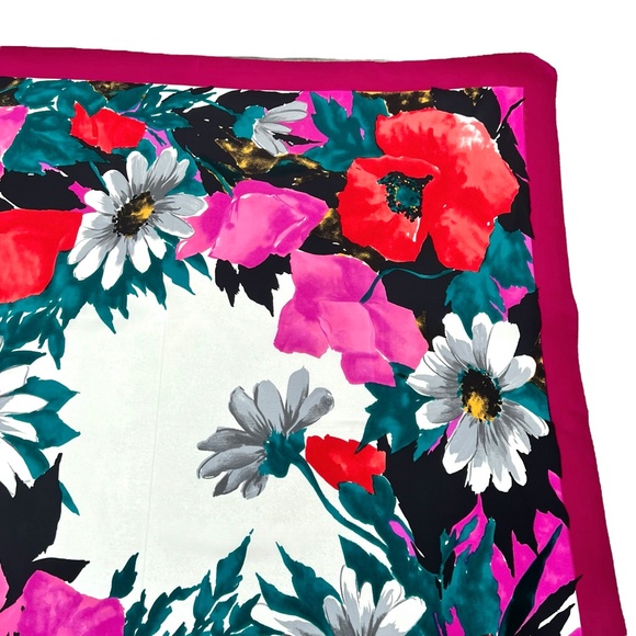 VINTAGE CHRISTIAN DIOR VIBRANT COLORFUL FLORAL SILK SCARF - 34" square - Picture 4 of 10
